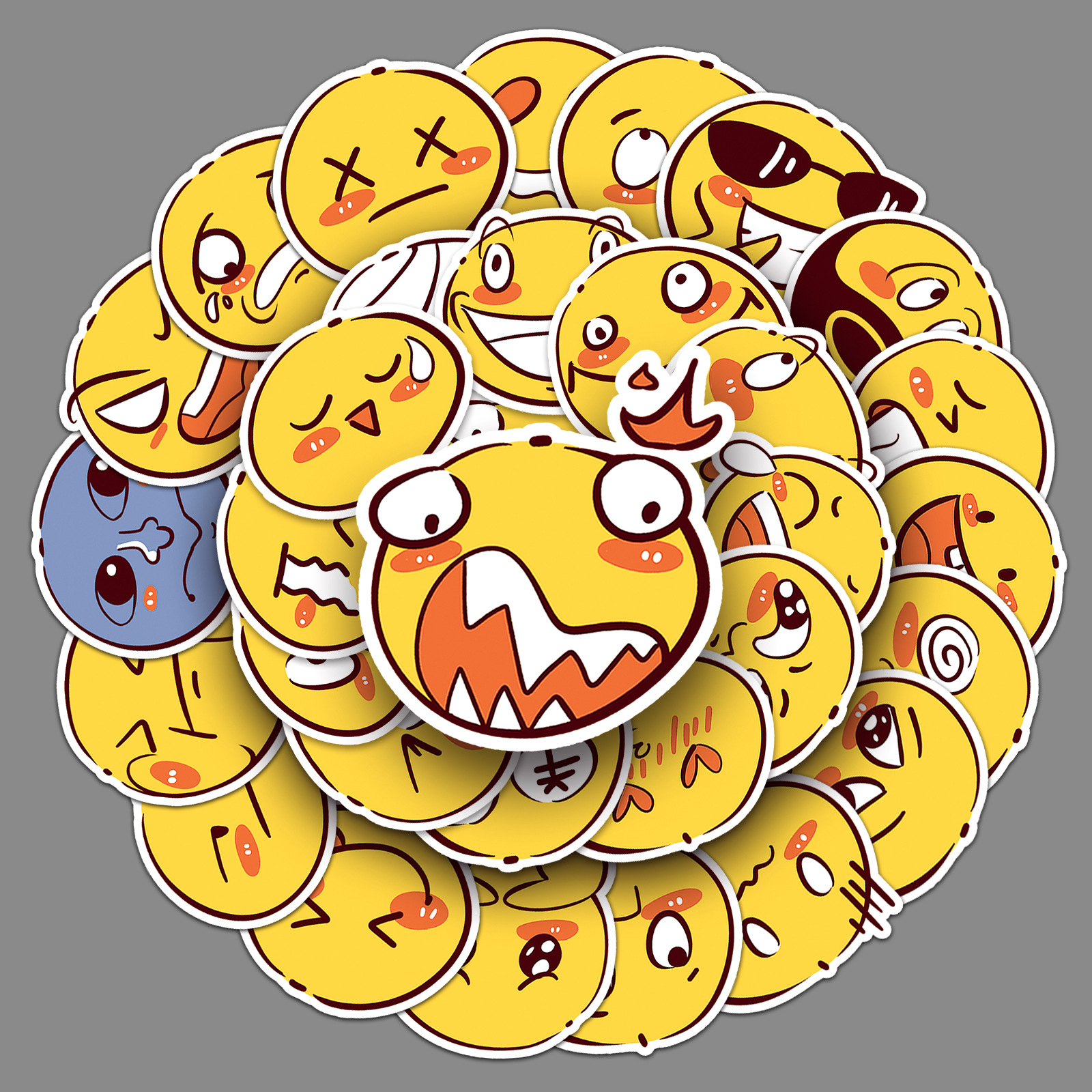 50张原创表情包个性跨境卡通可爱搞笑创意手帐装饰水杯行李箱贴纸