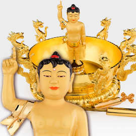 盛凡铜鎏金悉达多太子佛佛诞日浴佛盆厂家直供摆放摆件用品批发