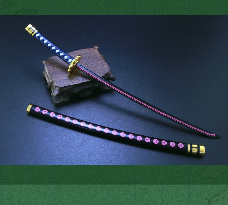 海贼王动漫周边索隆黑刀秋水武器模型金属工艺品带鞘武器