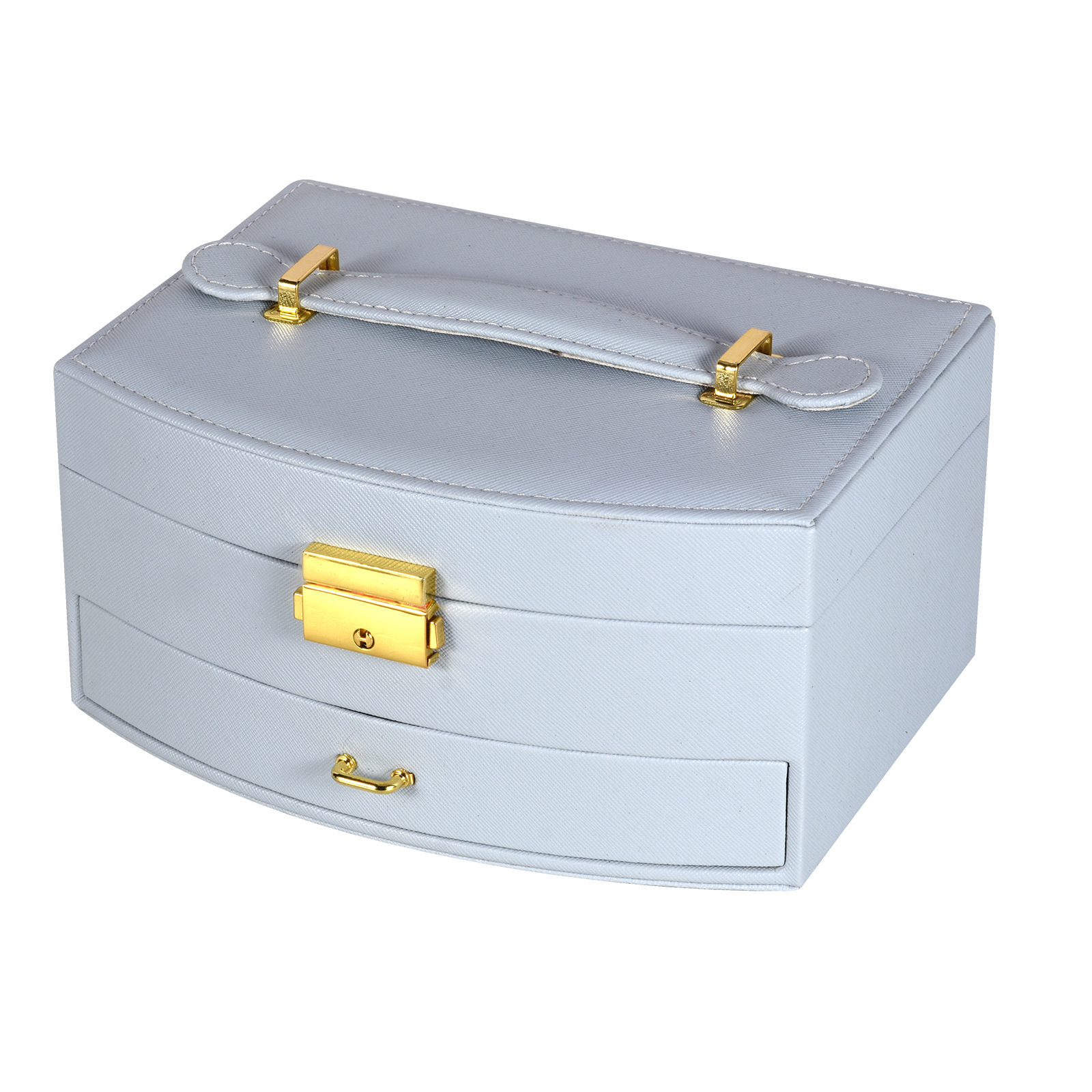 Multi-Layer Jewelry Box with Lock Earrings Jewelry Drawer Storage Box Jewelry Princess Children Jewelry Box Packing Box