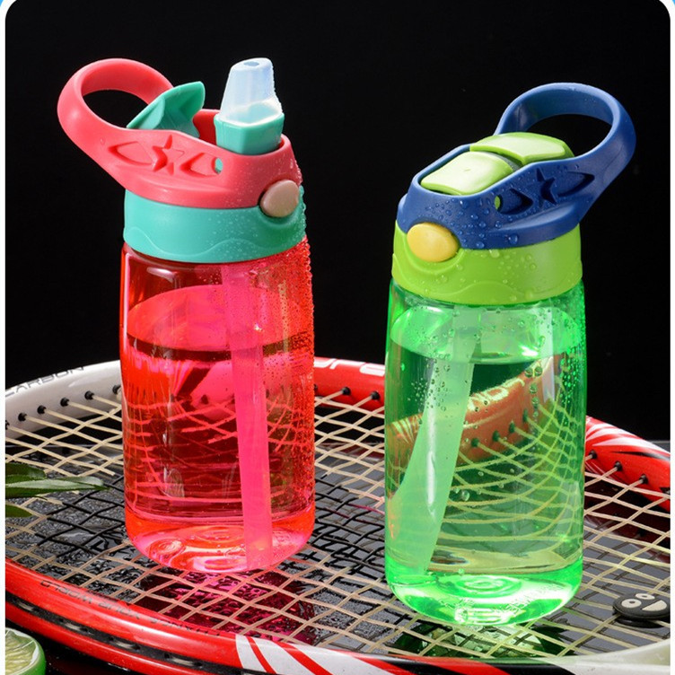 Cute Little Handsome Plastic Children Water Cup Straw Drink Transparent Cup Creative Tumbler Duckbill Pot Cup Logo