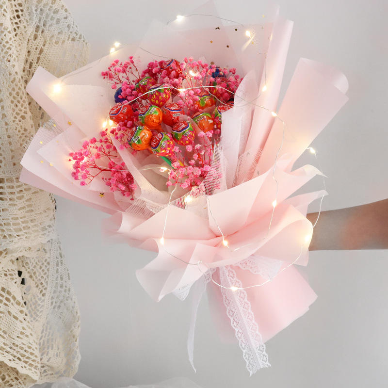 满天星棒棒糖花束创意手捧花零食自制生日礼物女diy材料包闺蜜