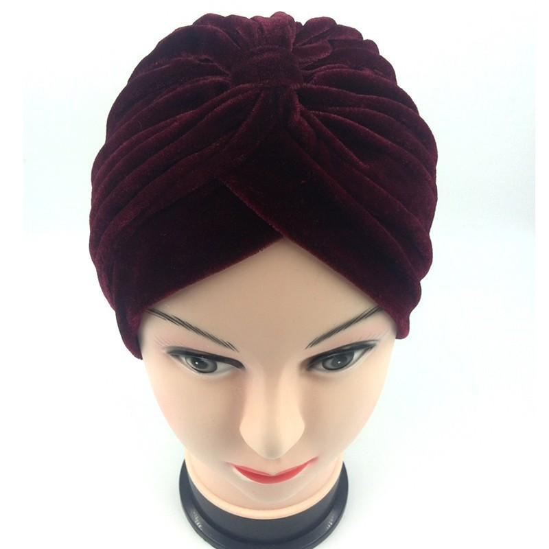 新款印度中东帽包头帽金丝绒头巾帽子女india muslim baotou cap