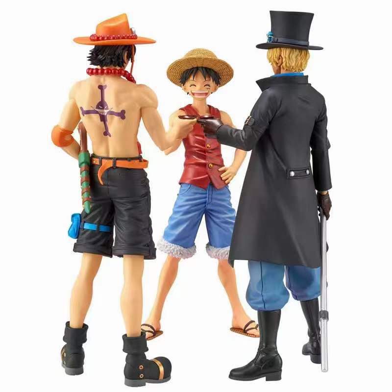 海贼王手办 one piece 路飞 艾斯 萨博 三结义 结义酒 pvc公仔
