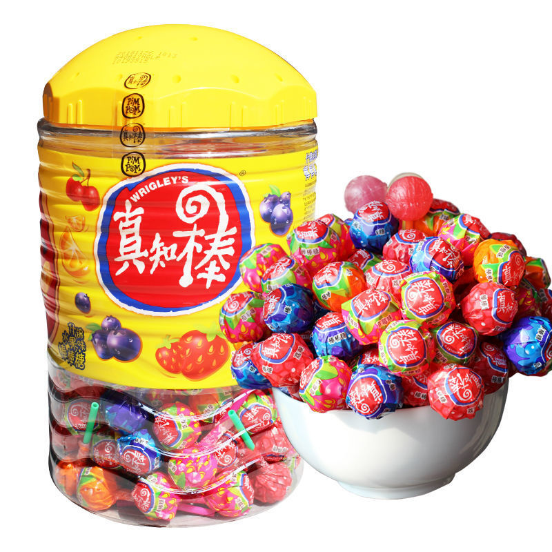 02kg棒棒糖约108支混合口味水果糖果儿童零食1*4桶 批发