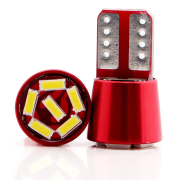 汽车led示宽灯高亮解码无极 t10 4014 6通用牌照灯泡小灯 w5w