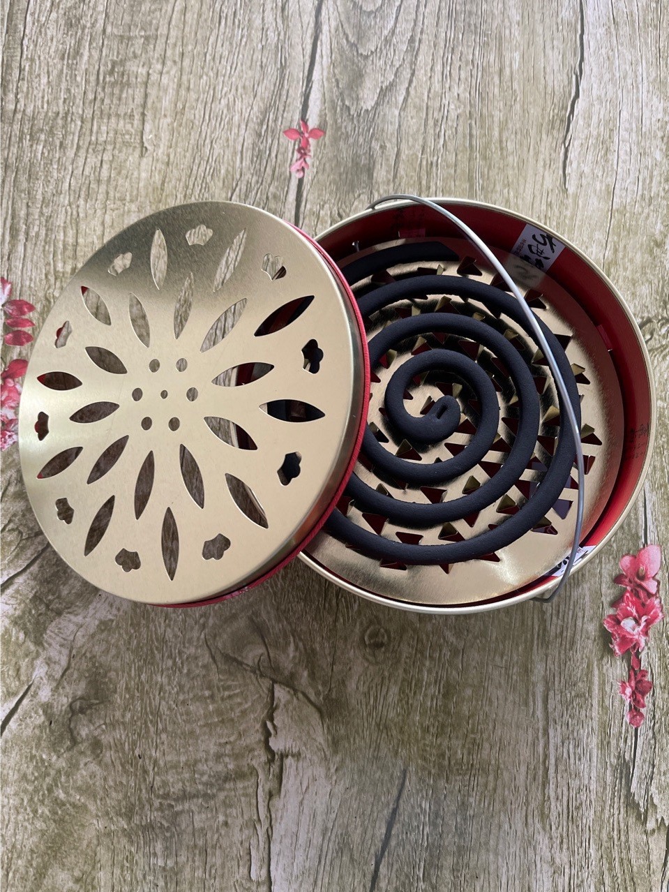 新款升级蚊香盘带盖带提手接灰盒户外防火便携灭蚊子香炉厂家批发