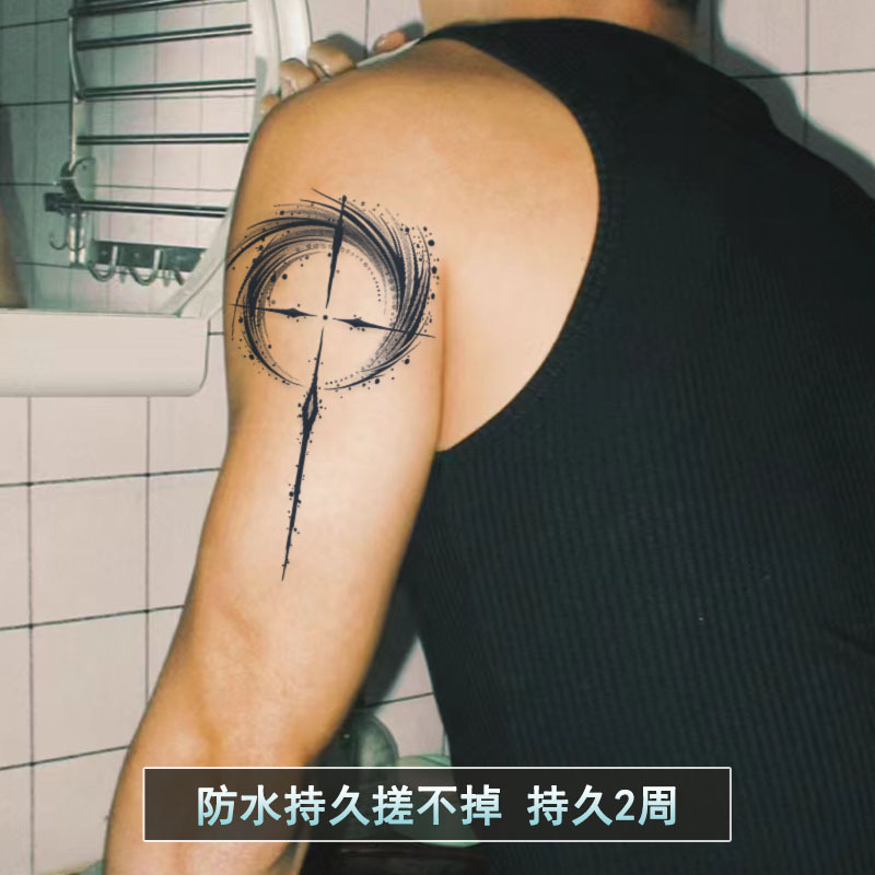 星空宇宙草本纹身贴暗黑图腾 手臂手背胸前星辰男女防水持久花臂