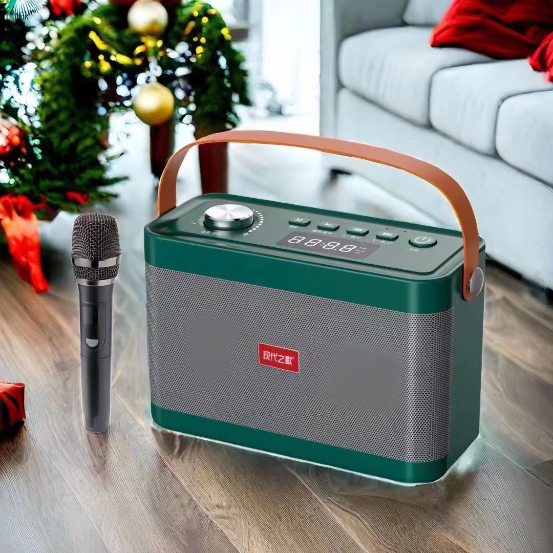现代之歌k3蓝牙音箱家用户外无线k歌音响话筒麦克风唱歌家庭ktv