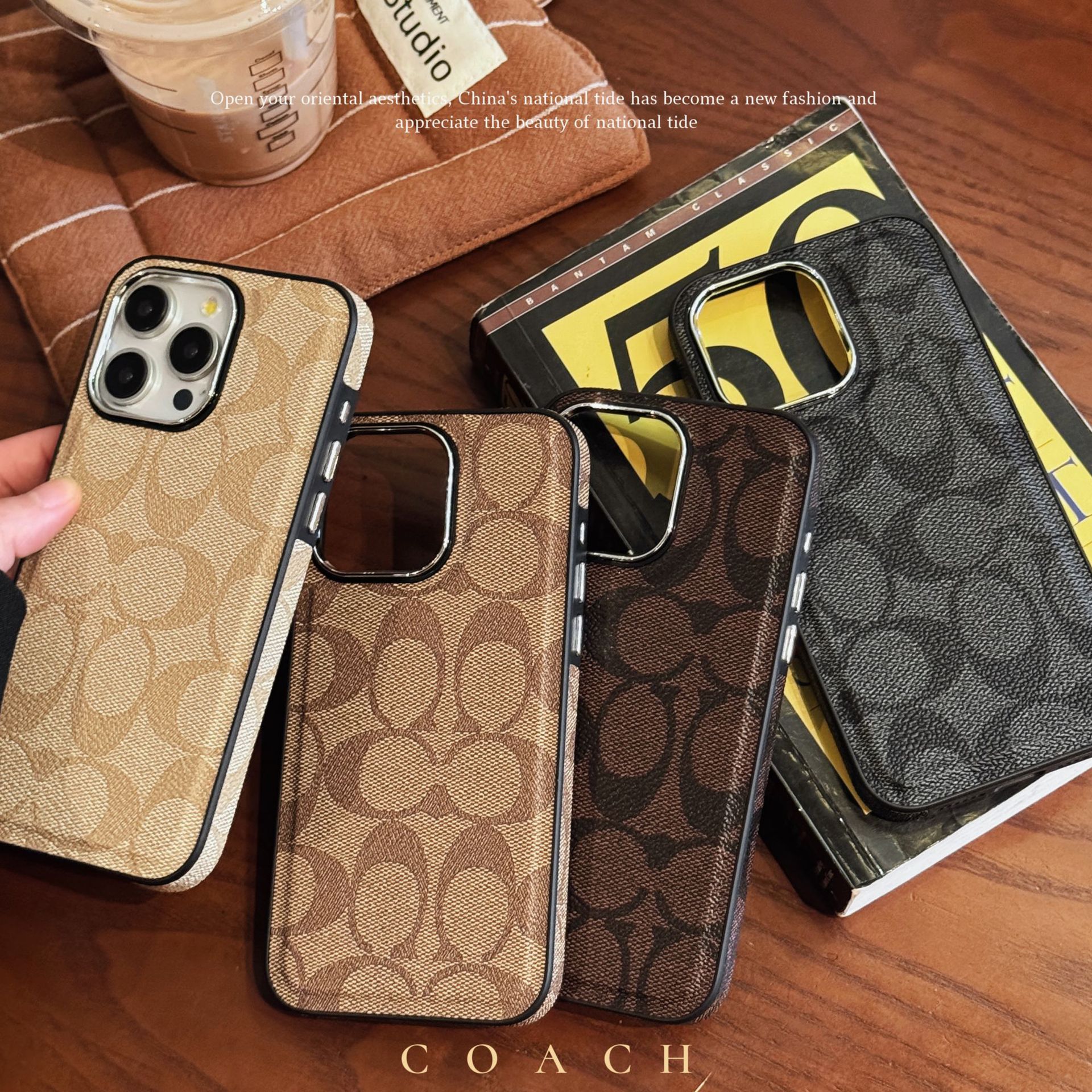 欧美大牌适用于苹果16promax手机壳14侧边贴皮iphone15保护套奢华