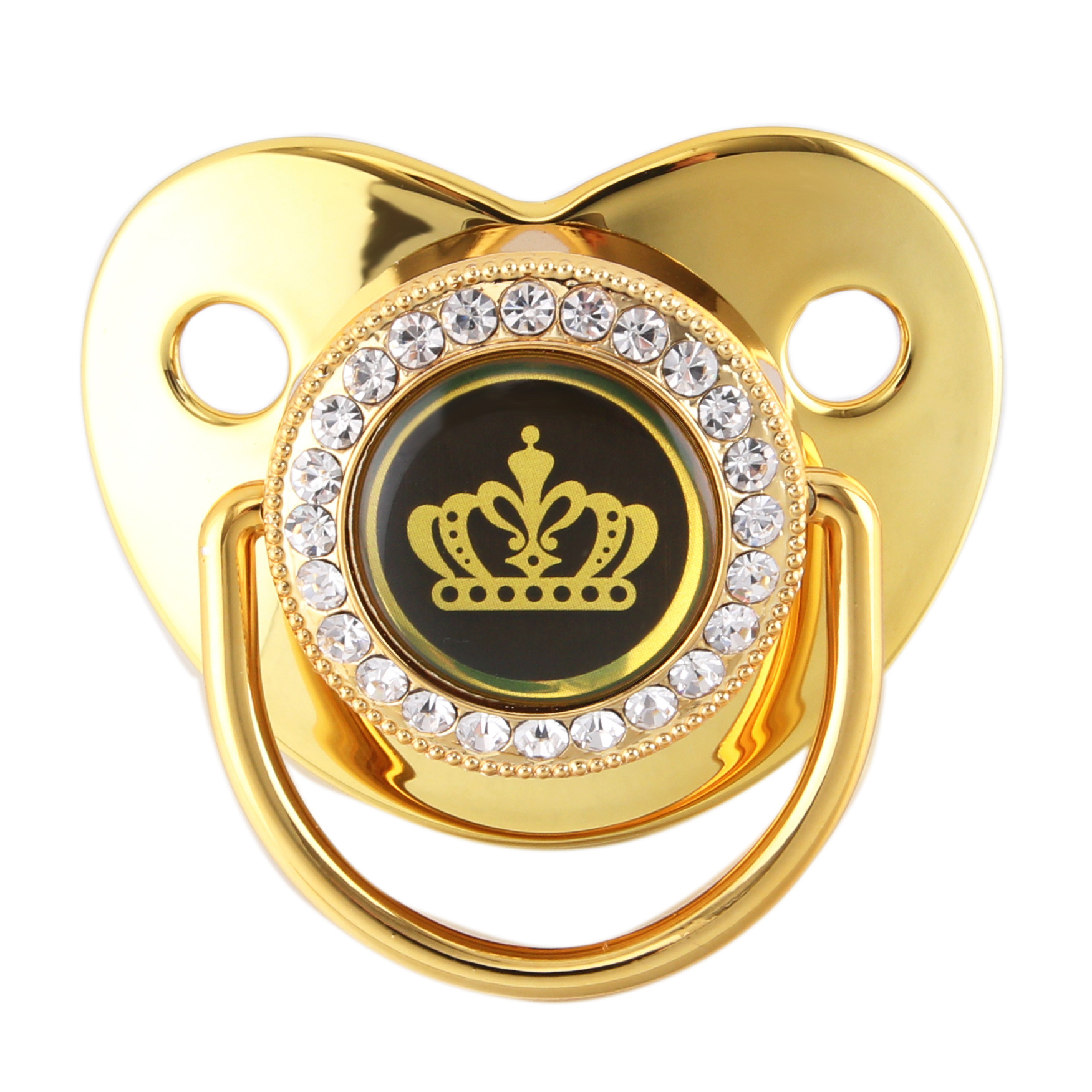 Cross-Border Hot Sale High-Grade Golden Diamond Pacifier Cartoon Crown Baby Nipple