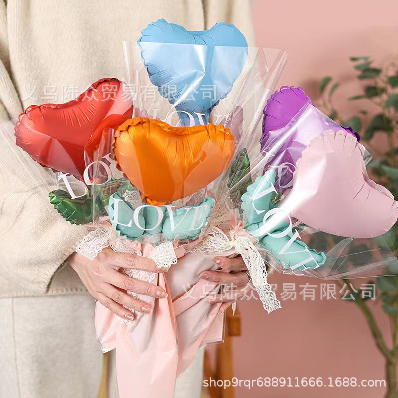 38 goddess festival women‘s day hand-held love heart flowers balloon mother‘s day gift kindergarten ceremony sense shopping mall activity