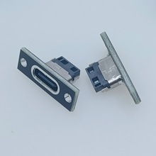 TYPE-C 2P带板母座 立式带螺丝孔母座 充电连接器