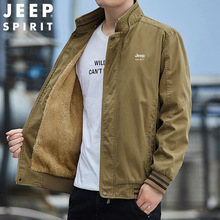 JEEP SPIRIT男纯棉加绒棉衣秋冬季休闲防风立领夹克上衣服JC7293