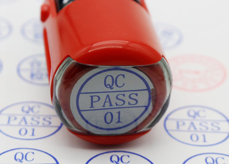 新力r-524回墨文本印章 检验合格qc pass名字编号章ok ng自动出墨