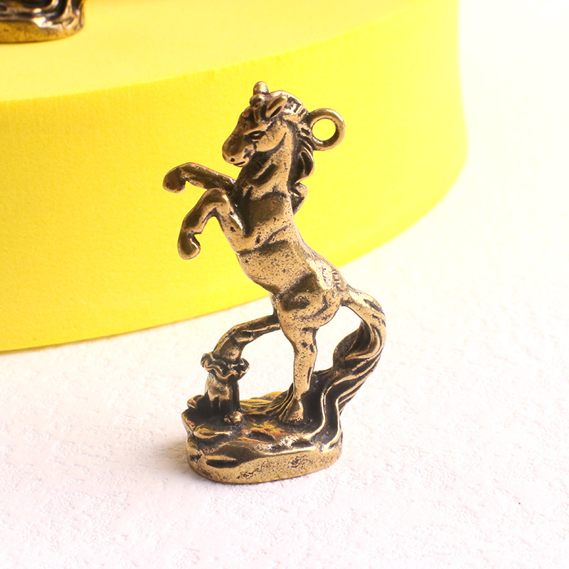 马钥匙扣马到成功黄铜挂件家居摆件饰品办公室装饰品马挂件创意