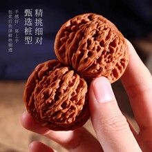 老树红皮52mm文玩核桃龙纹官帽狮子头麒麟纹王勇官帽四座楼麻核桃