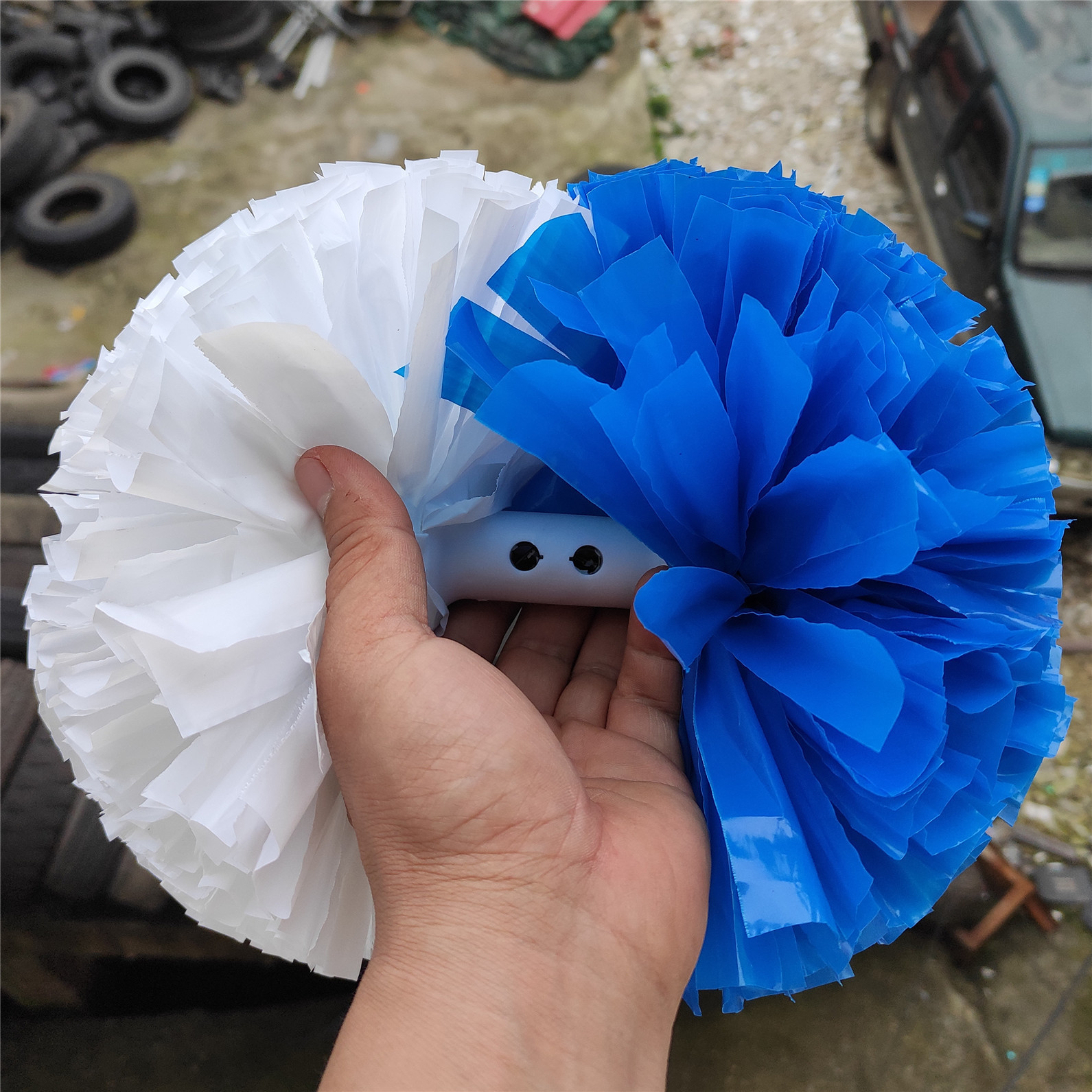 新款运动会赛事拉拉队手持实心加厚双头啦啦操手花花球表演道具