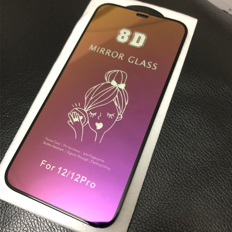 适用苹果13镜子钢化膜iphone13 pro max防偷窥镜面膜8d美妆炫彩膜