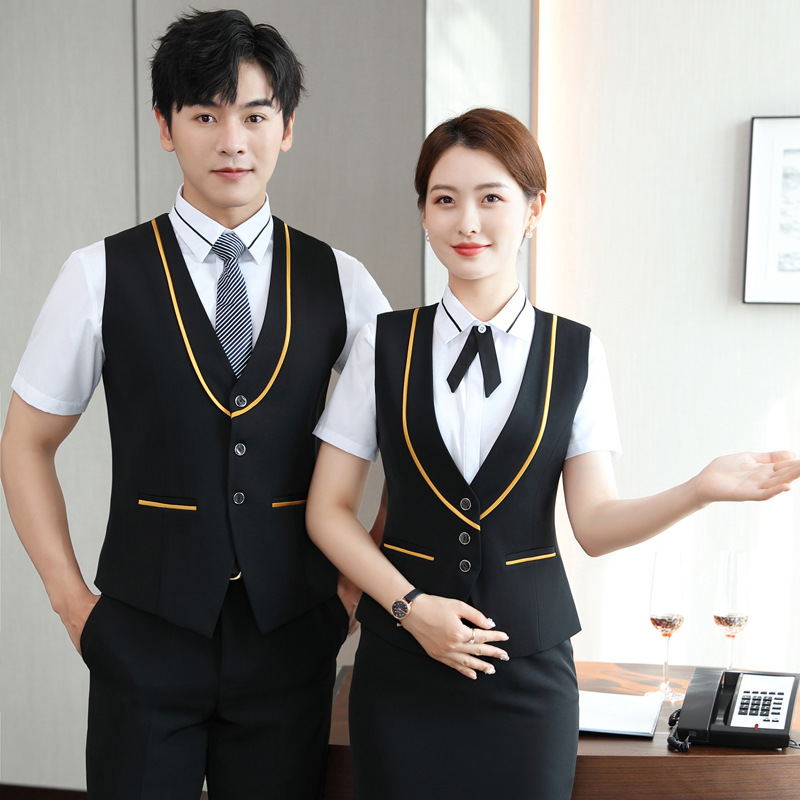酒店服务员工作服女收银员ktv西餐厅前台经理职业马甲工作装套装