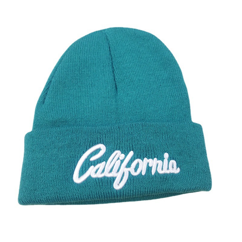 Cross-Border California Embroidery Knitted Hat European and American Men's and Women's Autumn and Winter Warm Pullover Cap Ski Wool Hat