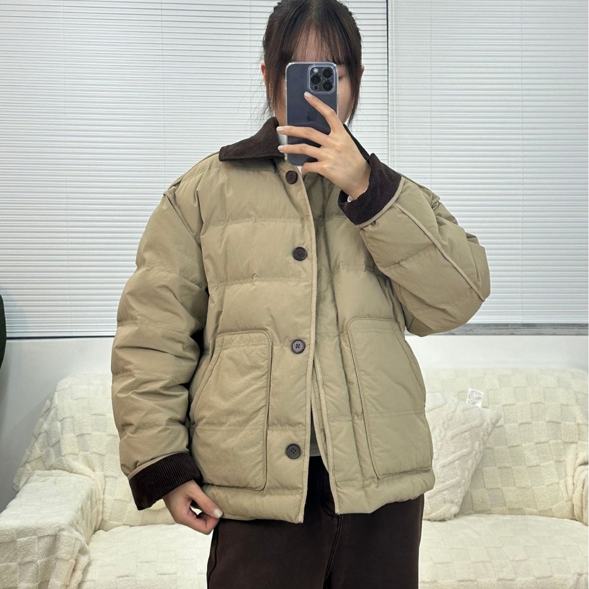 韩版女士羽绒服保暖舒适白鸭绒过冬必备潮流韩风双色百搭气质时尚