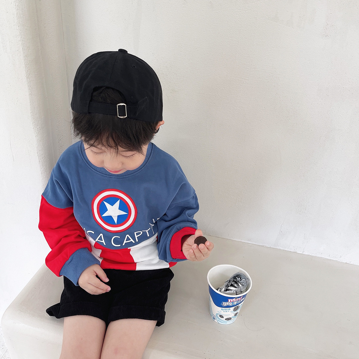 春款男童卫衣大q宝童装儿童发光卫衣潮牌童装宝宝上衣洋气