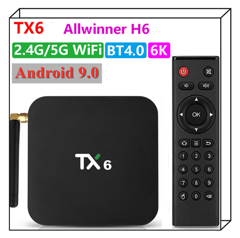 tx6机顶盒 全志h6 4g 64gb android9.0 蓝牙高清网络播放器tvbox