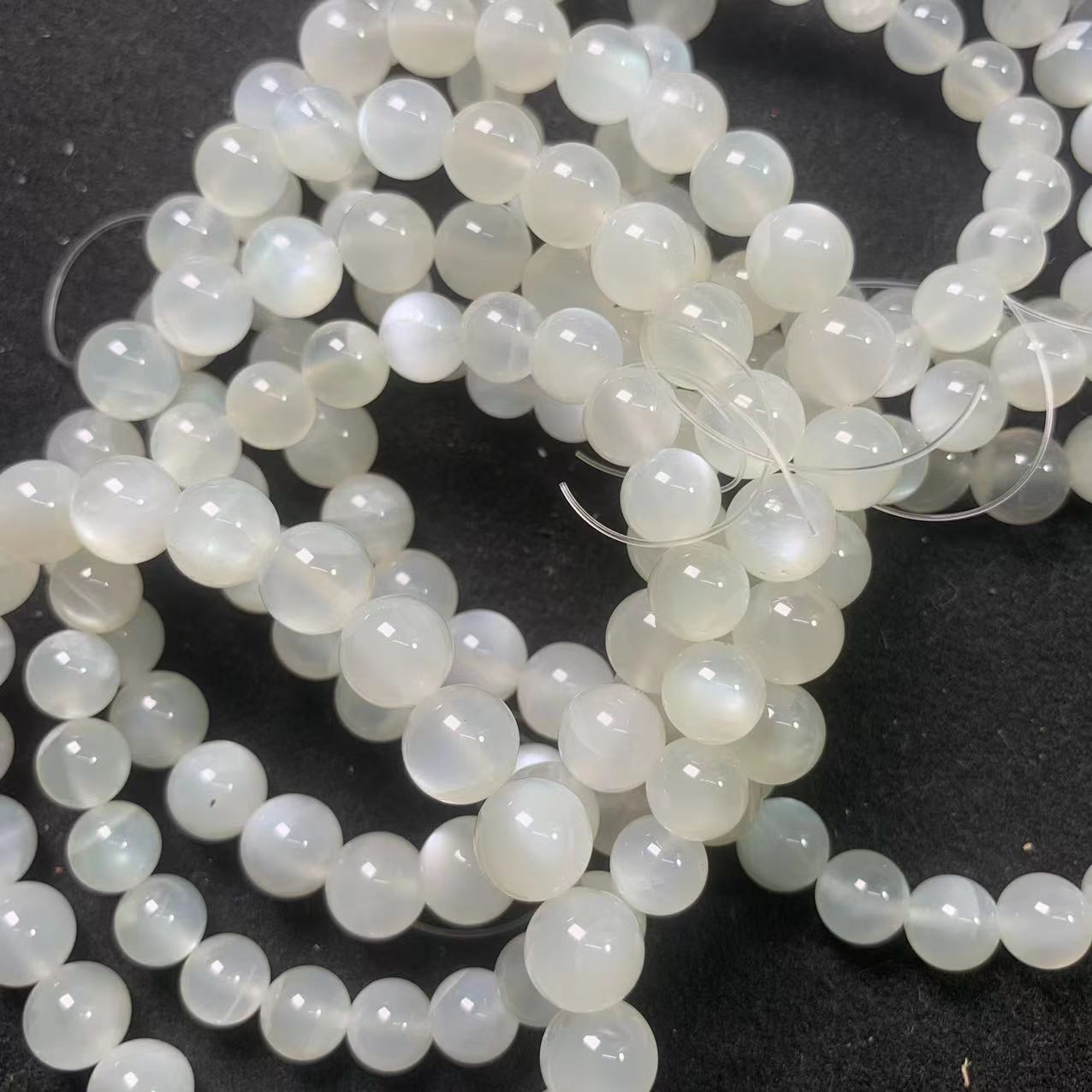 Wholesale Natural White Moonstone Hand String Loose Beads Long Chain Ice Body Feldspar Light Intensity Flawless White Moonlight