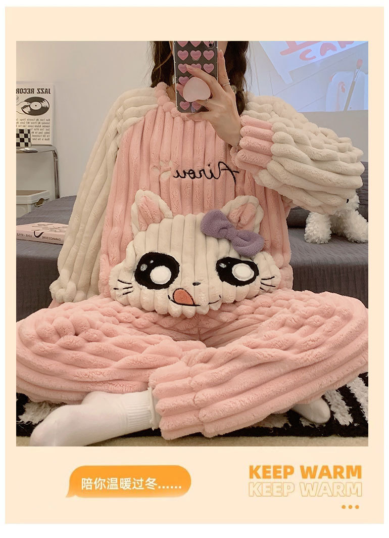 الخريف الشتاء الدافئة الفانيلا المرأة طويلة بيجامة مجموعات سميكة المرجان الصوف لطيف فتاة الكرتون ملابس خاصة الفانيلا الإناث منامة الموضة الخريف الشتاء الدافئة الفانيلا المرأة طويلة بيجامة مجموعات سميكة المرجان الصوف لطيف فتاة الكرتون ملابس خاصة الفانيلا الإناث منامة الموضة