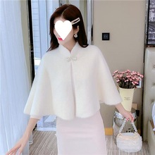 新中式旗袍披肩中式白色防寒外搭高贵秋款新娘婚纱冬季时尚洋气