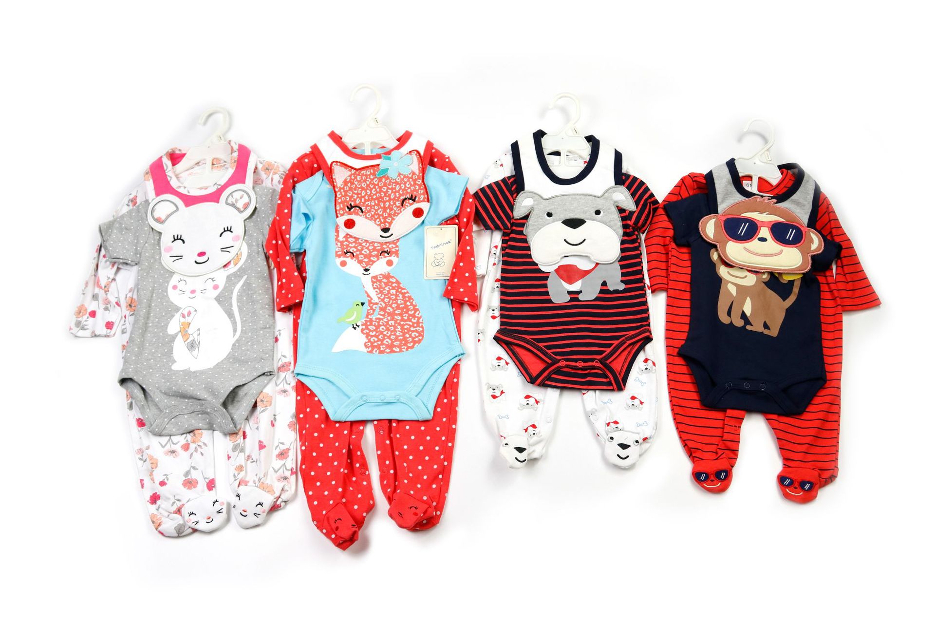 2023 Factory in Stock Wholesale Foreign Trade European and American Baby Jumpsuit Baby Long Climbing Short Saliva Towel 3-Piece Set