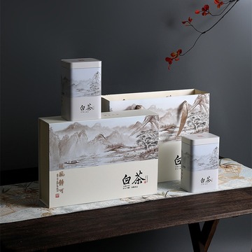 茶叶包装空盒匠心礼盒茶礼盒茶叶礼品包装盒方形金属茶罐马口铁罐