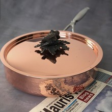 紫铜锤纹煎锅家用蔬菜头无涂层不粘牛排锅煎蛋烙饼煎盘