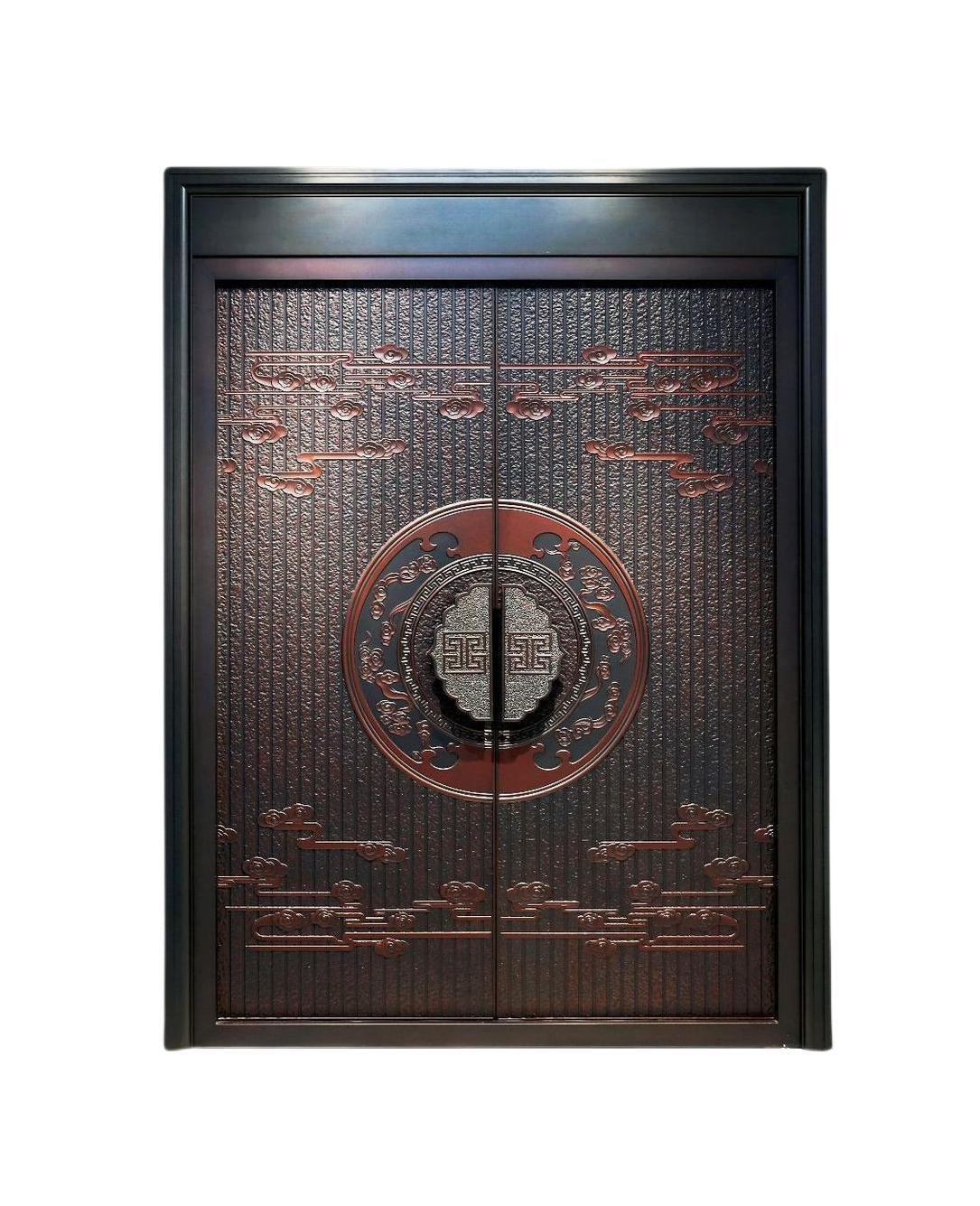 热卖款精雕铸铝门 隐藏式指纹锁 精雕工艺 防盗门入户门别墅大门