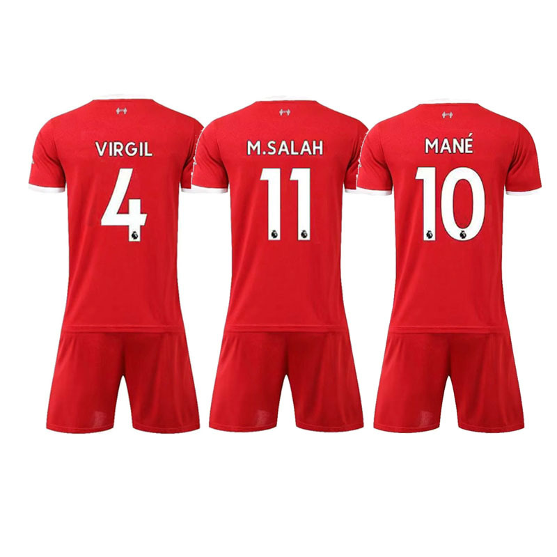 2324利物浦主场足球服套装球衣11号萨拉赫10号马内儿童足球训练服