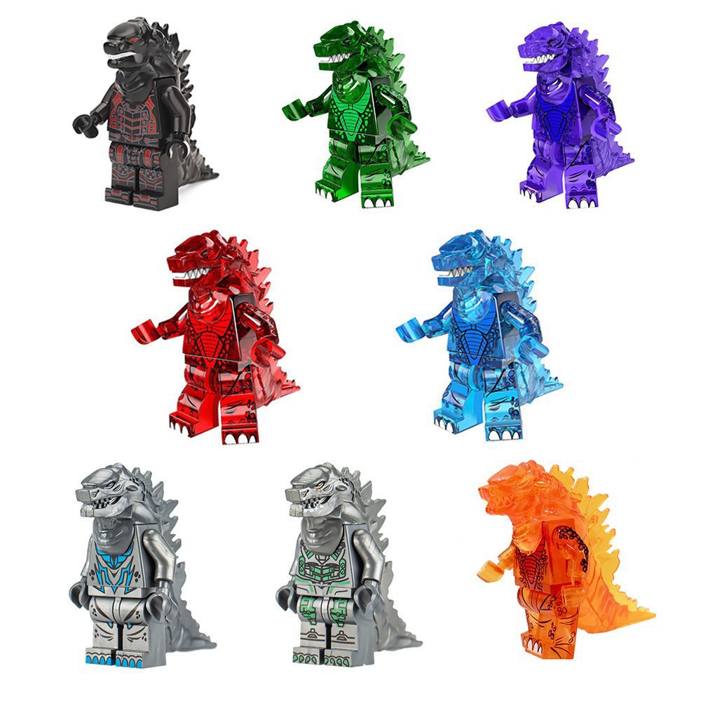 跨境兼容乐高抖音同款小怪兽之王割斯拉凹特曼儿童积木人仔外贸