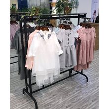 正挂衣服展示架落地式中岛服装架男女装六臂货架铁艺童装店双面杆