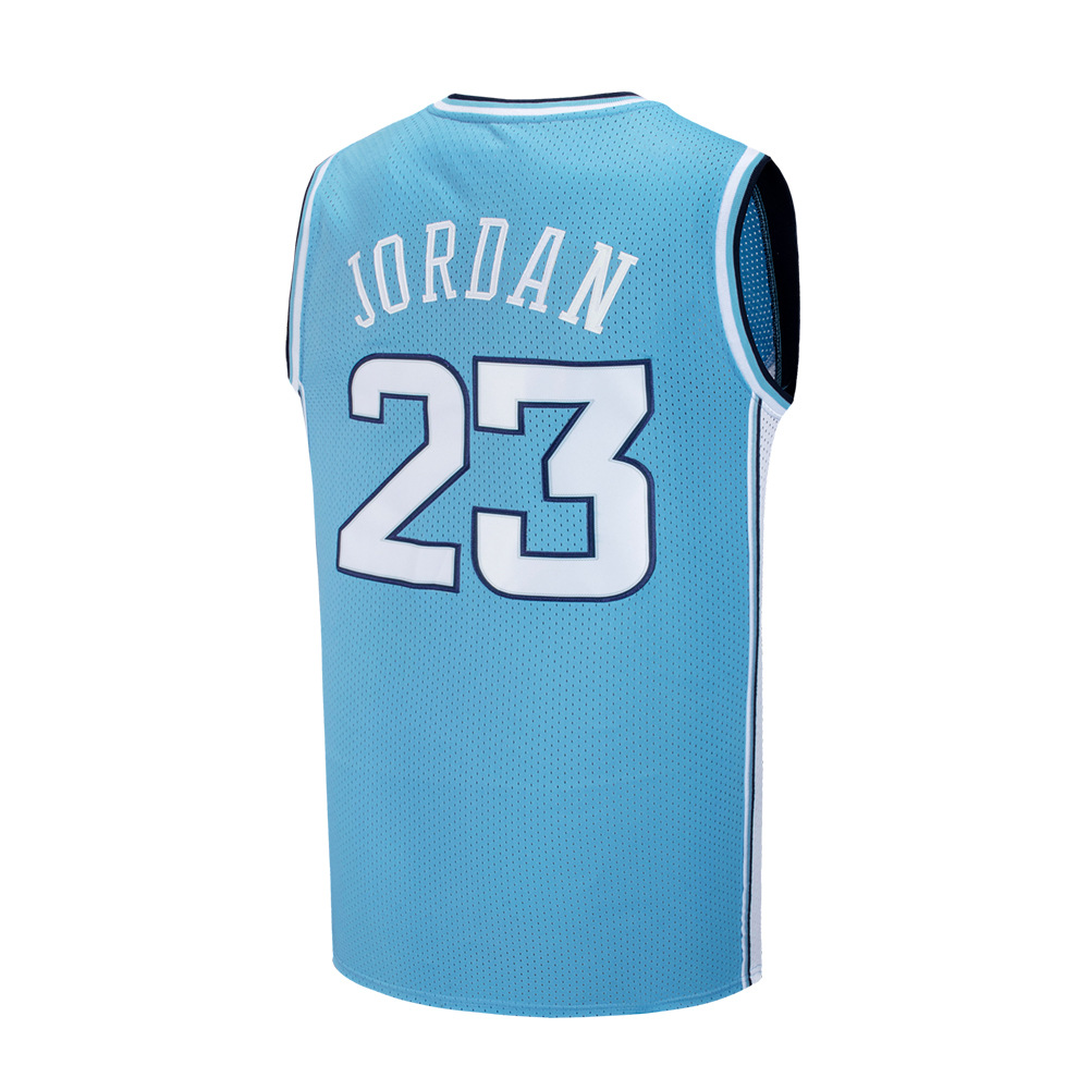 ncaa球衣北卡大学篮球服 23号球衣 复古蓝白黑