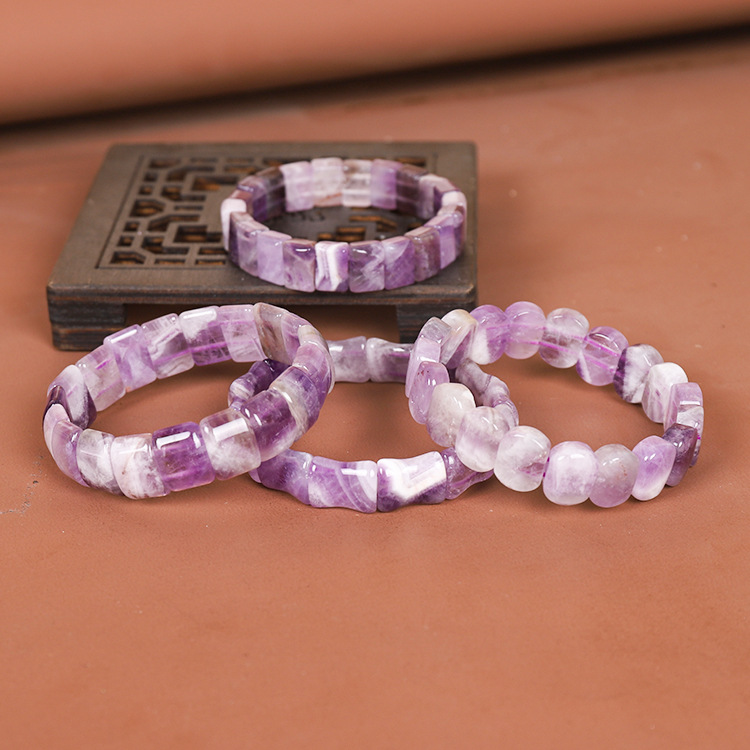 紫水晶手排单圈女款简约气质水晶手链百搭饰品紫晶手链-阿里巴巴