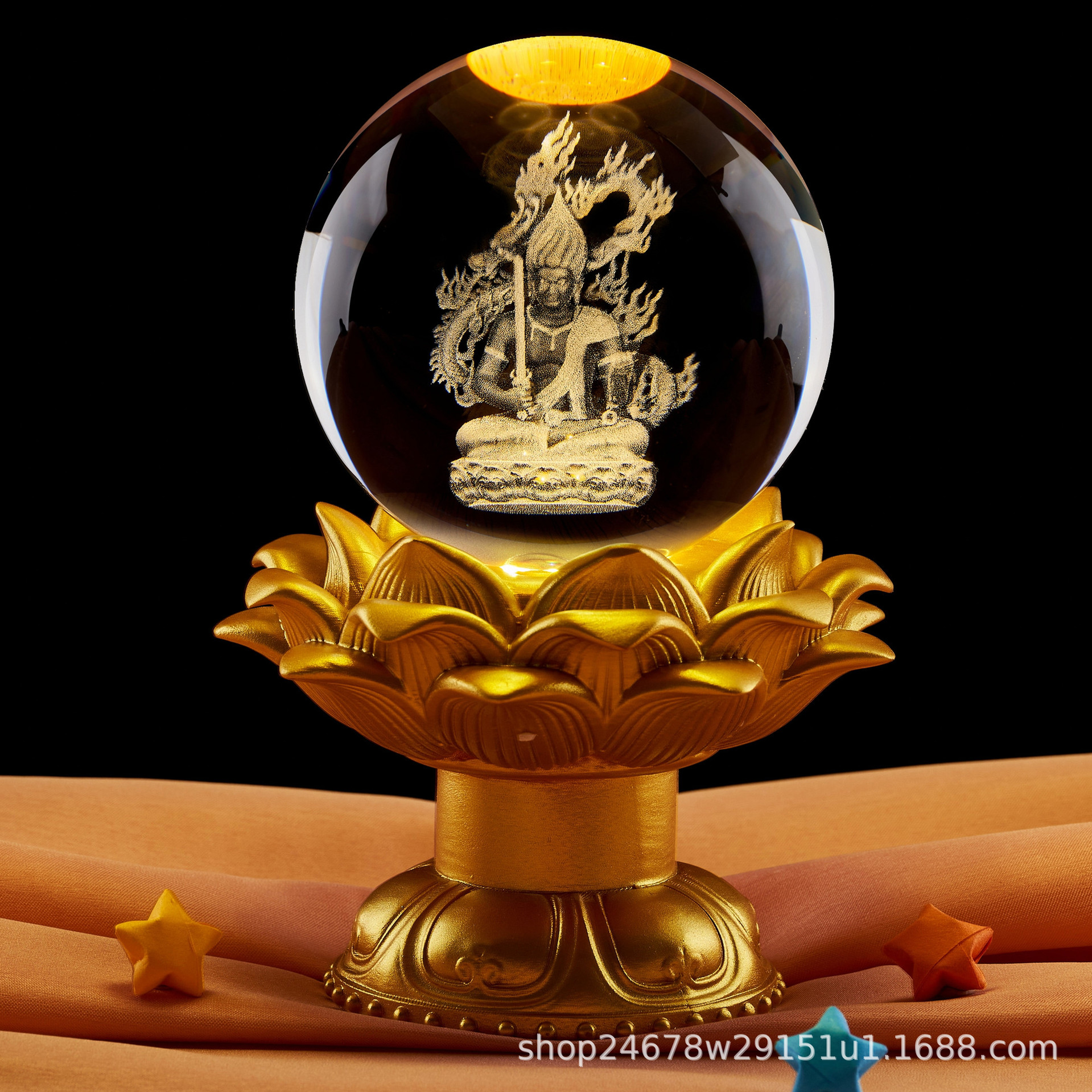 水晶球千手观音平安吉祥如意好运连连普贤菩萨观世音居家办公摆件