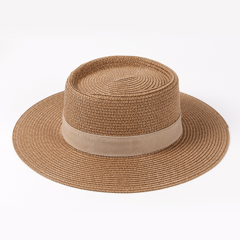 New Straw Hat Summer Outdoor Travel Sun Shade Breathable Top Hat Simple Fashion Panama Hat British Hat