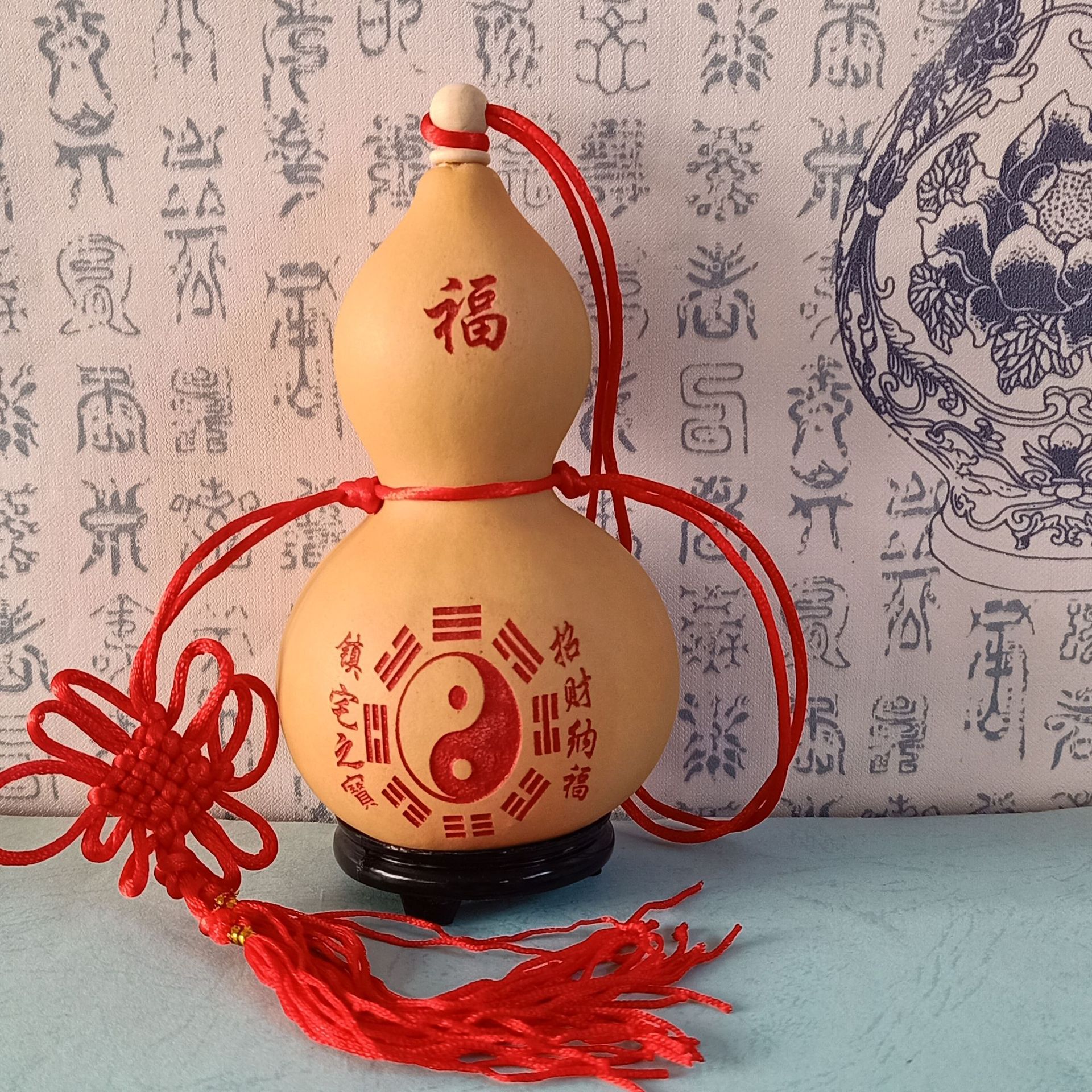 产地批发天然葫芦小葫芦挂件激光雕刻木塞八卦酒葫芦风水葫芦摆件