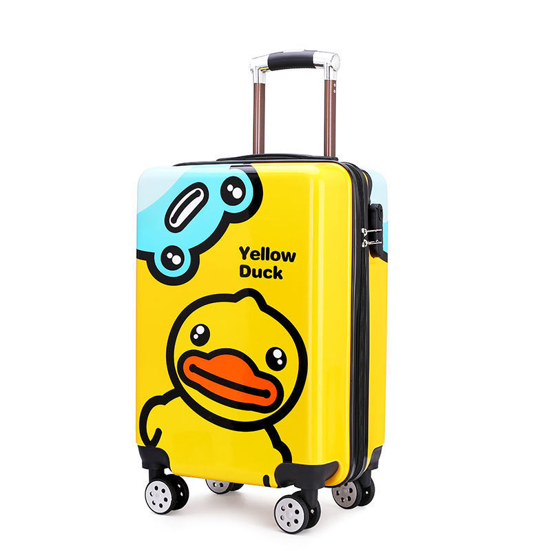 Suitcase Pc Material Trolley Case 20-Inch Waterproof Durable Marksman Factory Wholesale Cute Cartoon Little Yellow Duck