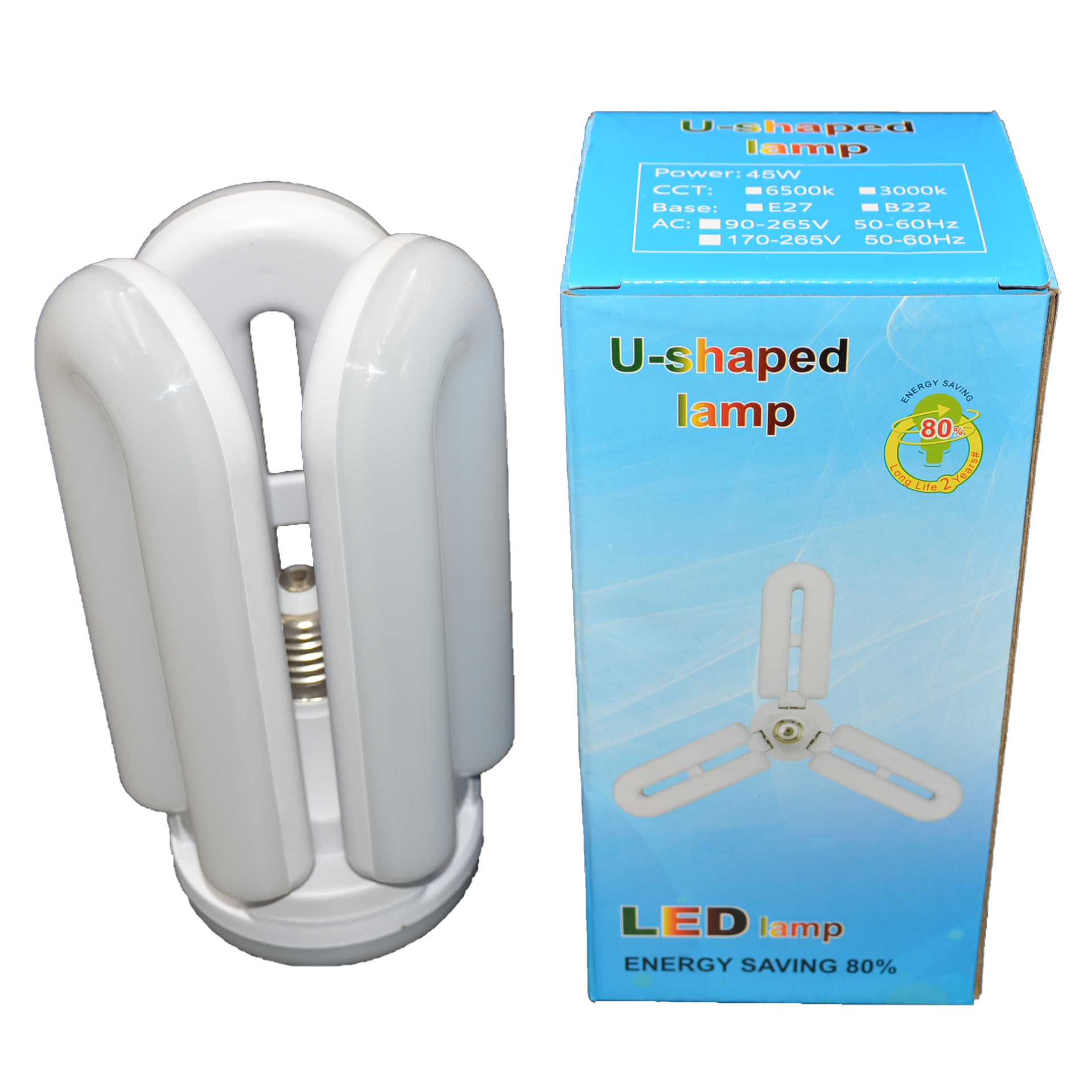 New LED Deformation Folding Lamp Long Three-Leaf Lamp Folding Garage Light Home Balcony Corridor Lighting Bulb