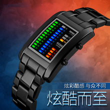 炫酷创意二进制LED电子表时尚户外多功能运动防水学生LED手表批发