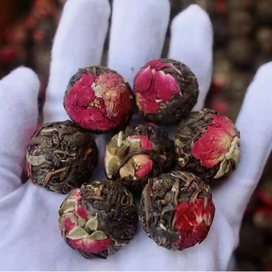 云南普洱茶批发 玫瑰花茶 普洱生茶玫瑰龙珠小沱茶老树茶生茶龙珠