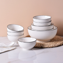 M3AO碗家用2023新款一人食餐具套装陶瓷碗盘5英寸饭碗单个面碗大