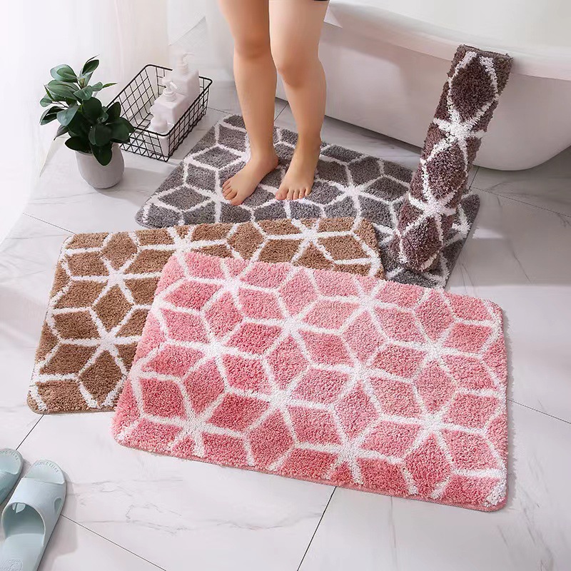 Cross-Border Minimalist Creative Home Ground Mat Entrance Bathroom Absorbent Floor Mat Slip-Resistant Bathtub Carpet Floor Mat Door Mat