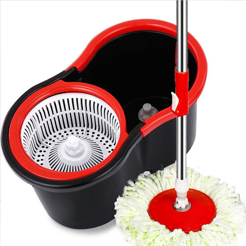 Double Drive Rotary Mop Bucket Household Hand Wash-Free Lazy Mop Mop Suspension Basket Eight-Shaped Bucket round Head Mop